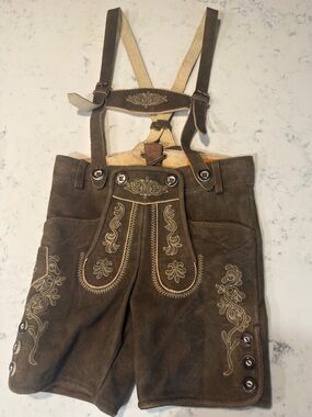 Boys Authentic Lederhosen made with Genuine Leather | 26” waist